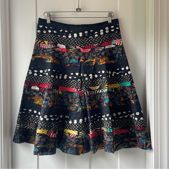 Vintage Y2K Early Anthro Layered A-Line Flair Midi Skirt - Picture 2 of 9